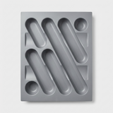 Wellmax Matte Grey Cutlery Tray Organizer | Washable Fibre Drawer Insert for Utensils | K804