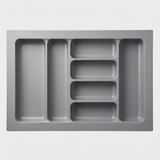 Wellmax Matte Grey Cutlery Tray Organizer | Washable Fibre Drawer Insert for Utensils | K804