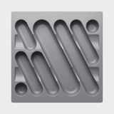 Wellmax Matte Grey Cutlery Tray Organizer | Washable Fibre Drawer Insert for Utensils | K804