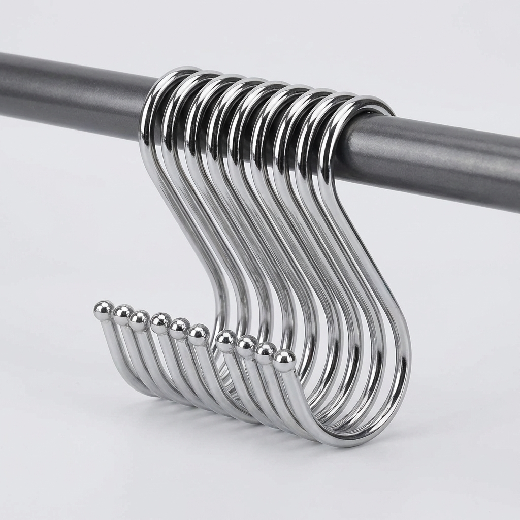 Wellmax Rail Mounted Hooks | Single & Double Kitchen Hooks for Utensils & Accessories | CWJ211