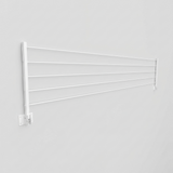 Wall-Mount Outdoor Foldable Cloth Drying Rack | 30ft Heavy-Duty Powder Coated Steel White