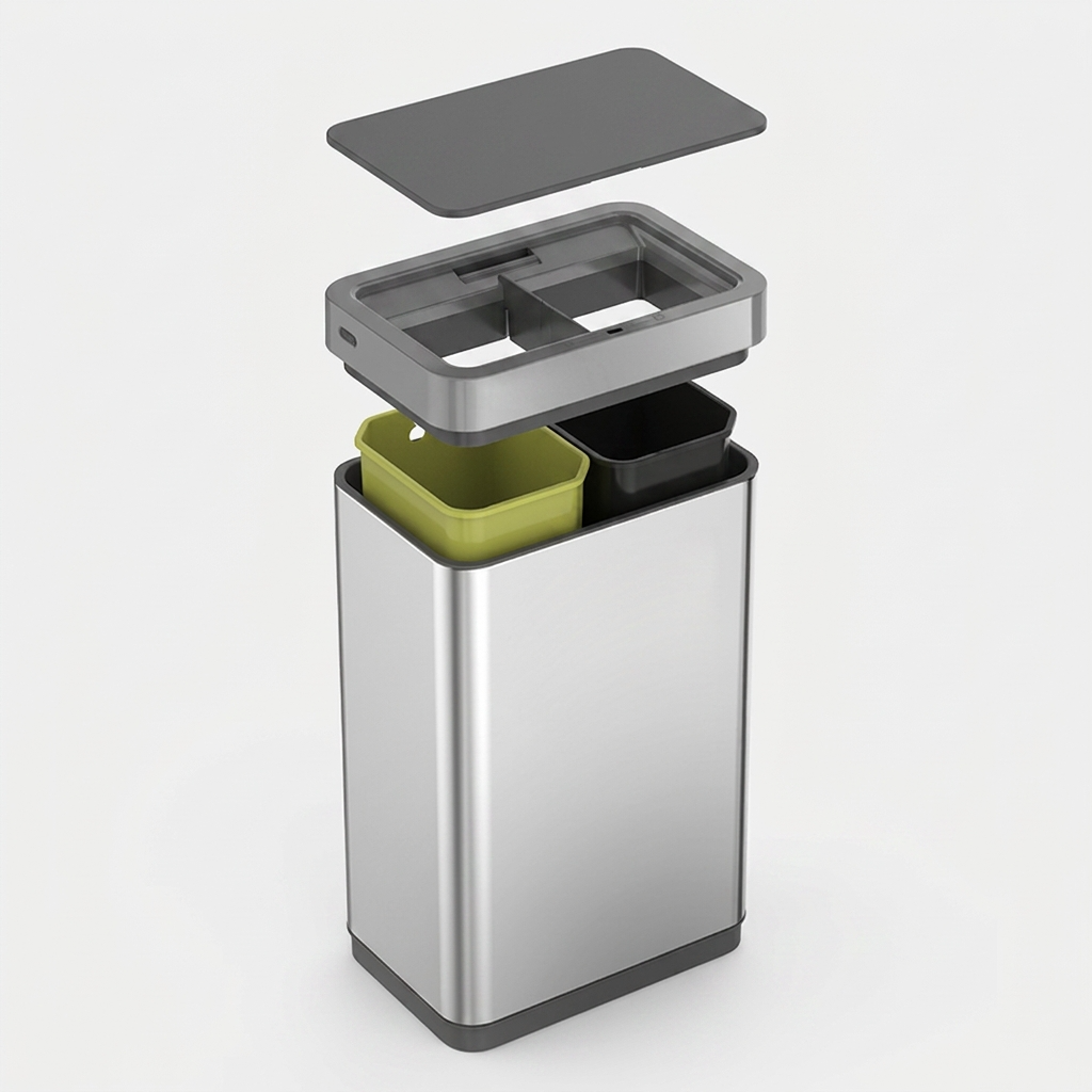 EKO Mirage X Sensor Bin 45L – Touchless Stainless Steel Automatic Trash Bin (EK9260MT-45L)