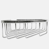 Metallic rectangular basket on a white background