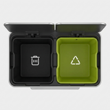 EKO Edison Pedal Bin 60L (30L + 30L) – Dual Compartment Stainless Steel Recycling Bin Black (EK9248P-30L+30L-MBS)