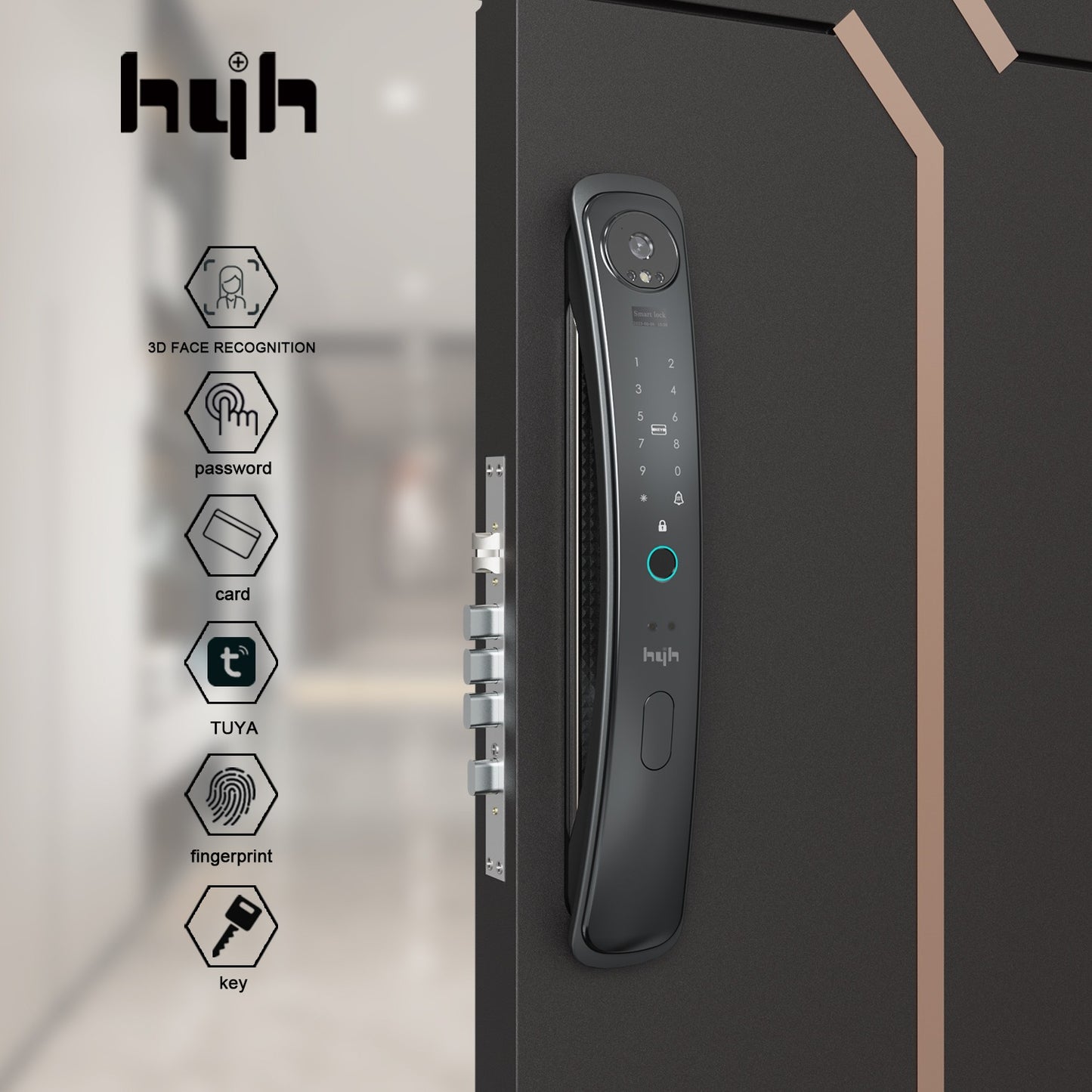HYH Smart Face Door Lock |Video Fingerprint PIN Wi-Fi Tuya App | HC-V1