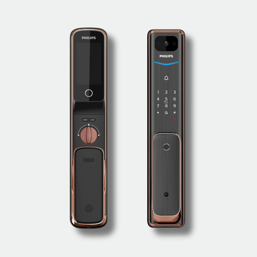 Philips Alpha-VP Smart Pivot Door Lock | Built-In 4" Screen 2MP Wide-Angle Doorbell Intercom | Alpha VP-5HWS