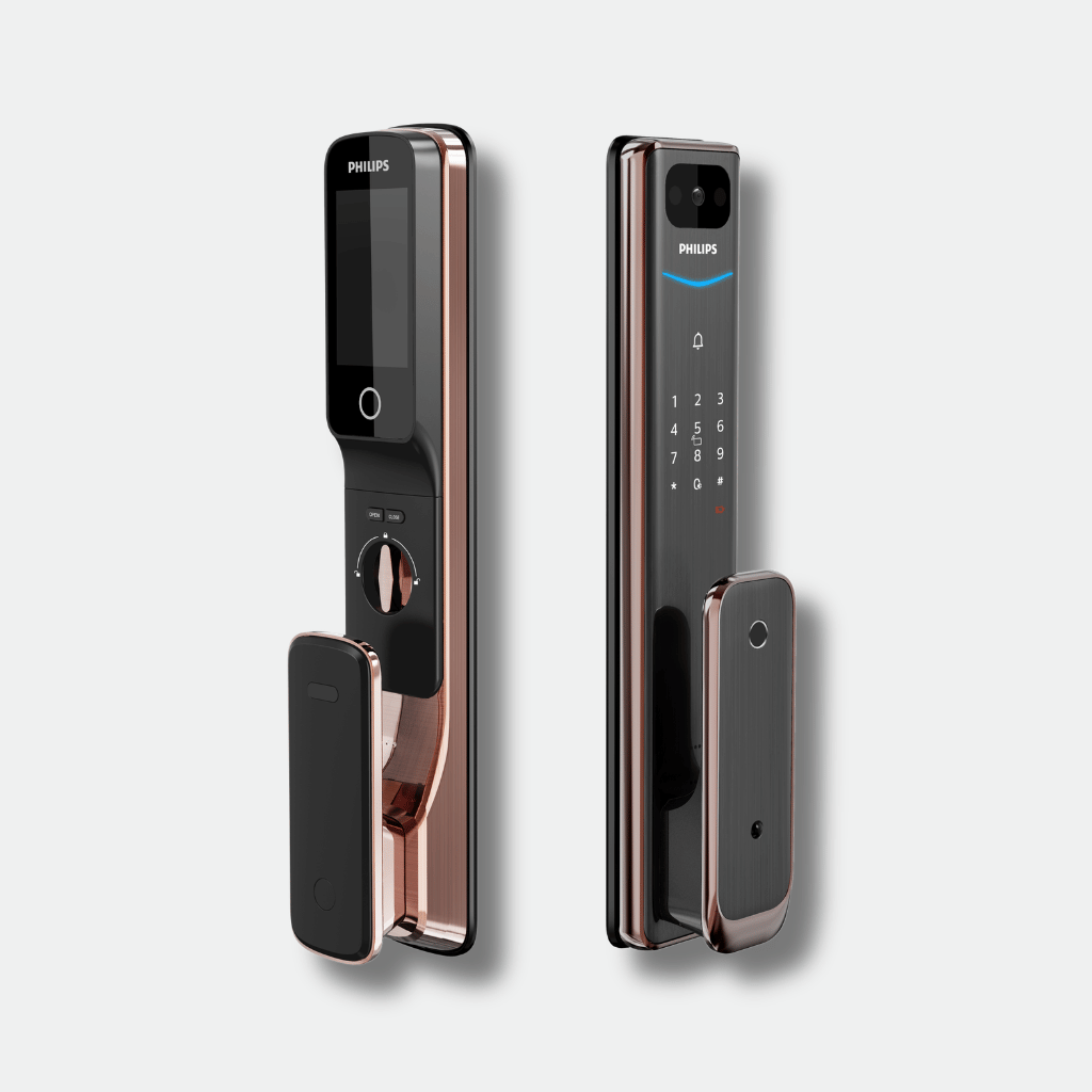 Philips Alpha-VP Smart Pivot Door Lock | Built-In 4" Screen 2MP Wide-Angle Doorbell Intercom | Alpha VP-5HWS