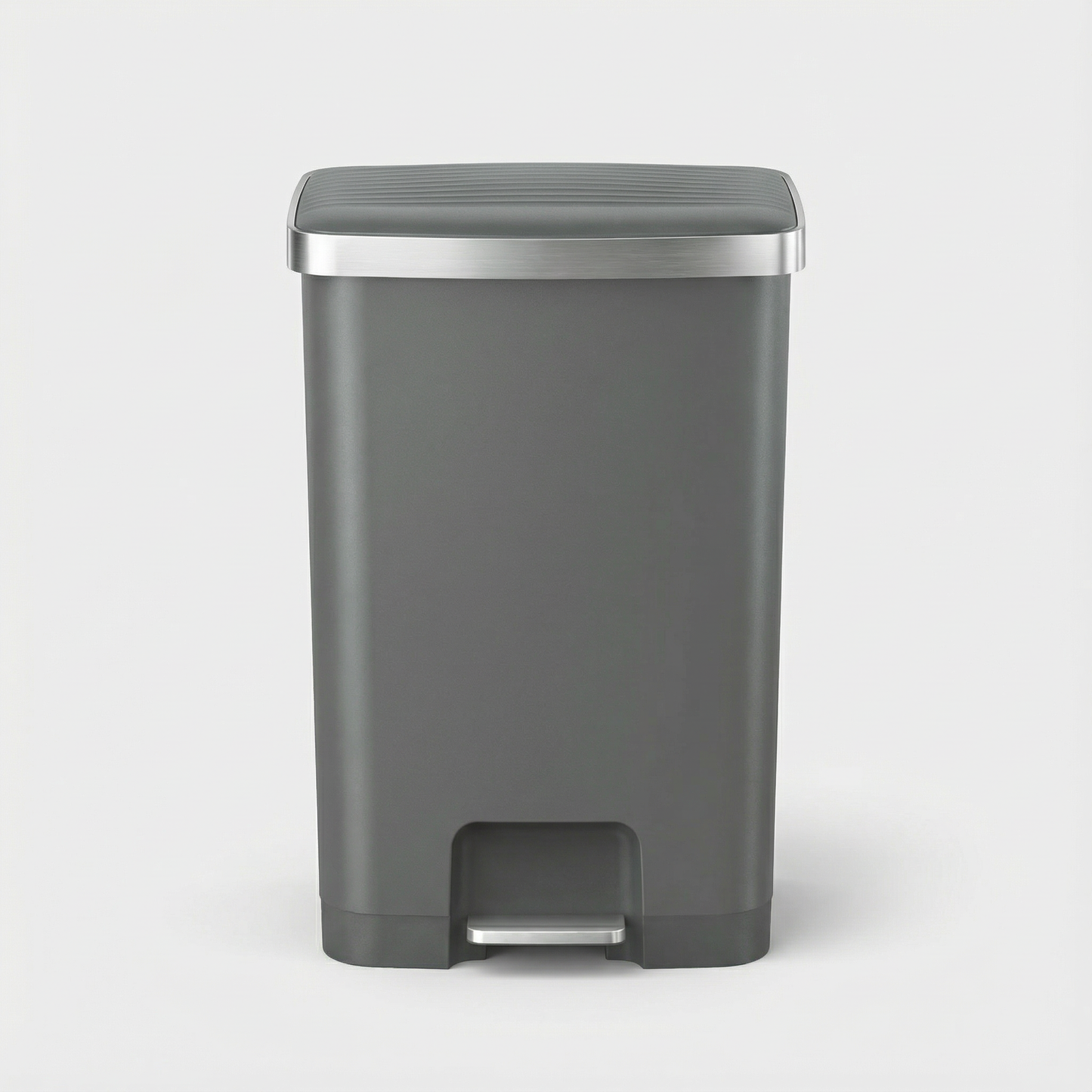 EKO Hana 70L Step Pedal Trash Bin | Soft Close Lid Climate-Proof Polypropylene with Wheels | EK6388-70L-GR