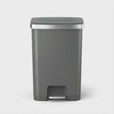 EKO Hana 70L Step Pedal Trash Bin | Soft Close Lid Climate-Proof Polypropylene with Wheels | EK6388-70L-GR