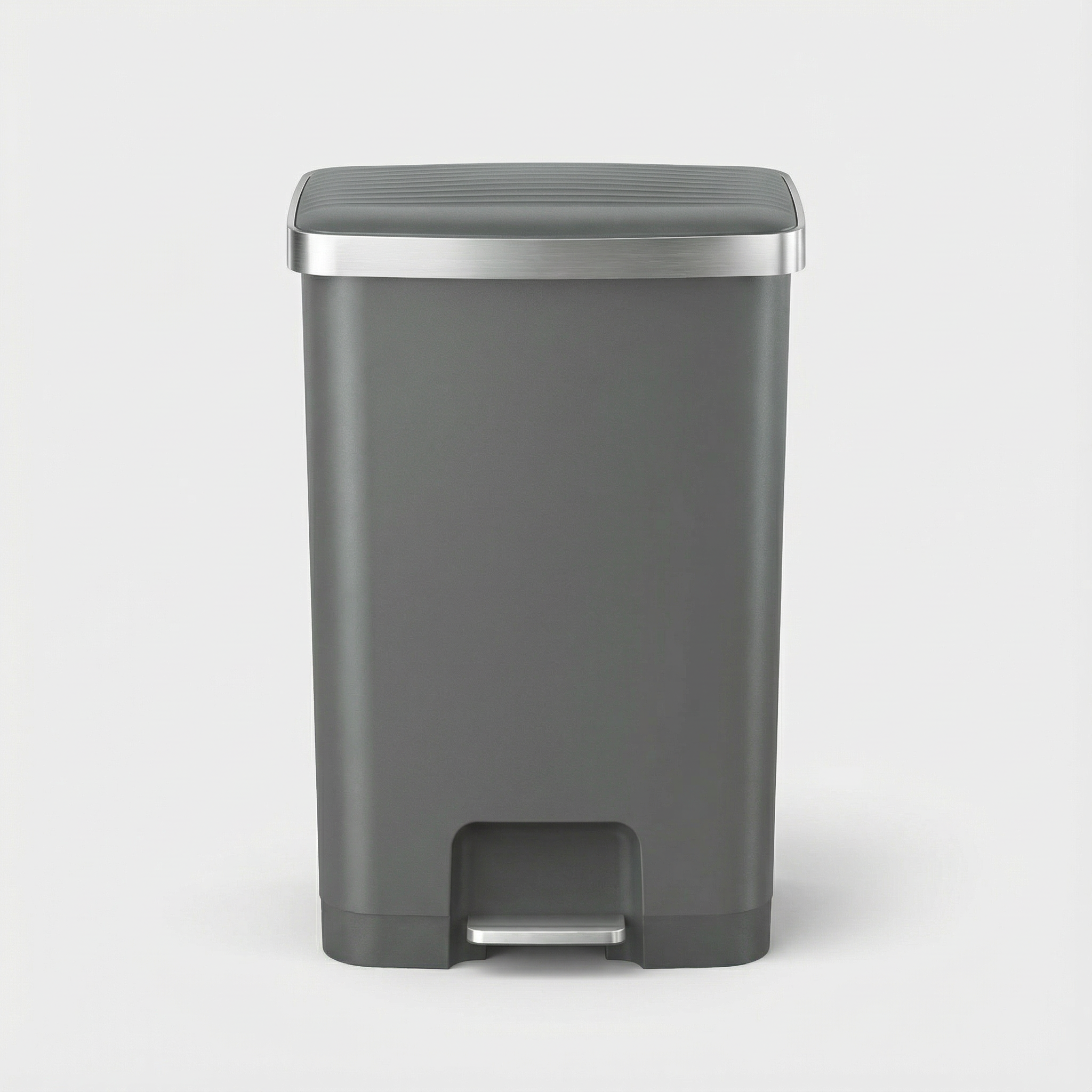 EKO Hana 70L Step Pedal Trash Bin | Soft Close Lid Climate-Proof Polypropylene with Wheels | EK6388-70L-GR