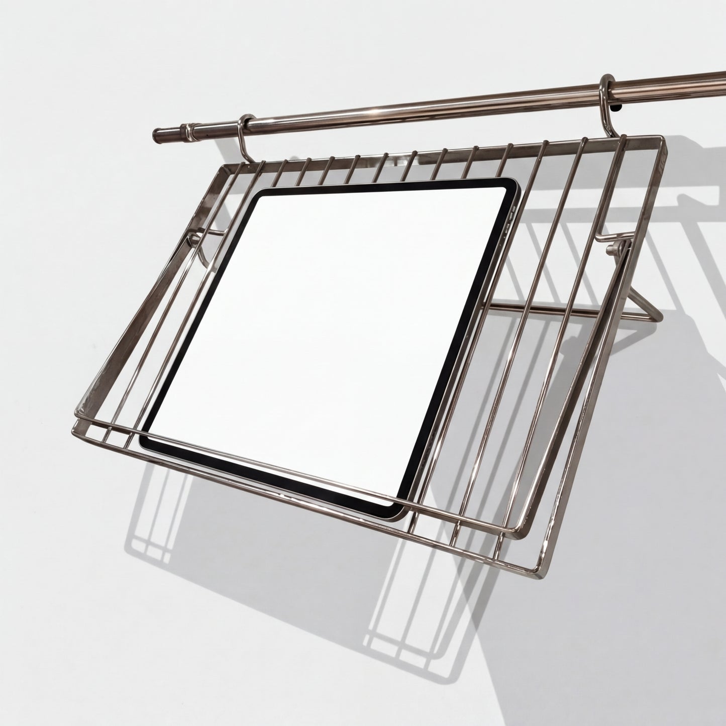 Wellmax Wall Mounted Recipe Book, iPad & Phone Rack | Kitchen Backsplash Accessory | CWJ223B