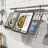 Wellmax Wall Mounted Recipe Book, iPad & Phone Rack | Kitchen Backsplash Accessory | CWJ223B