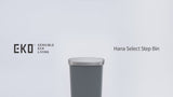 EKO Hana 50L Step Pedal Trash Bin | Soft Close SUS Lid Heavy Duty with Wheels | 6275-50L-BL