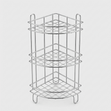Wellmax Corner Vegetable & Fruit Rack | 3-Tier Stainless Steel Kitchen Vegetable Stand |