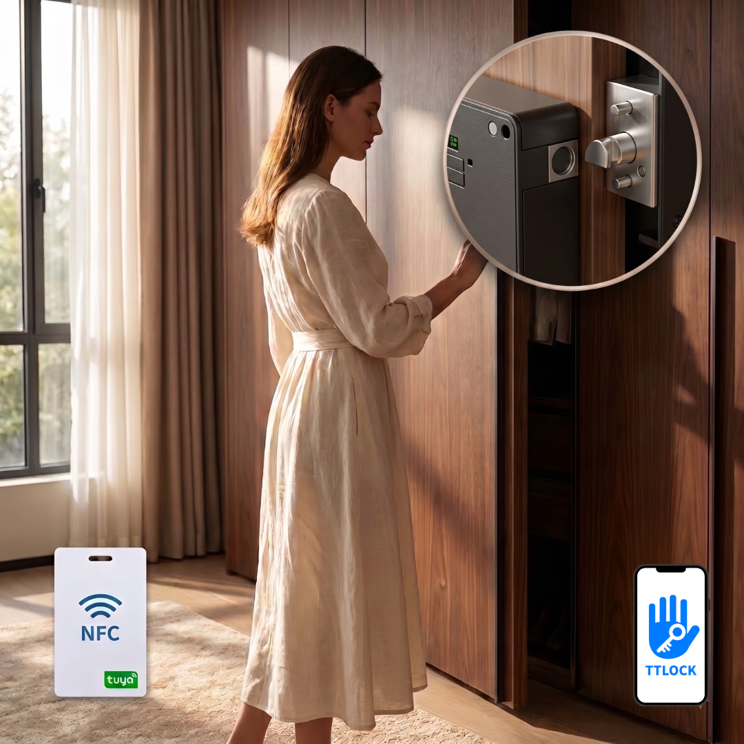 Smart Hidden Wardrobe & Drawer Lock | Card & Phone Access Heavy Duty Latch |  01101
